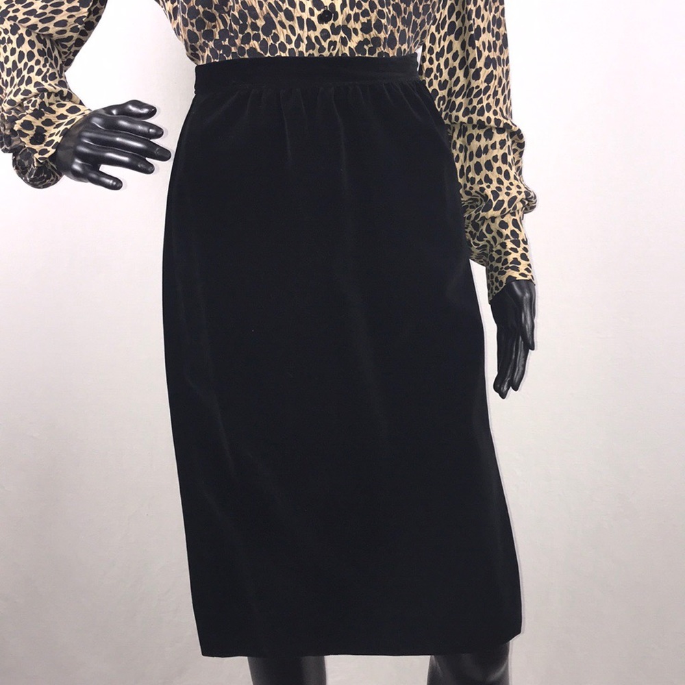 Vintage Velvet Black A-Line Skirt